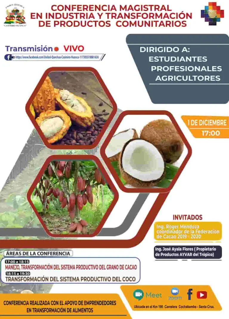 Industria y Transformación: Cacao y Coco.