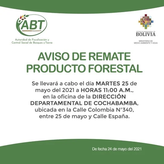 REMATE DE PRODUCTO FORESTAL
