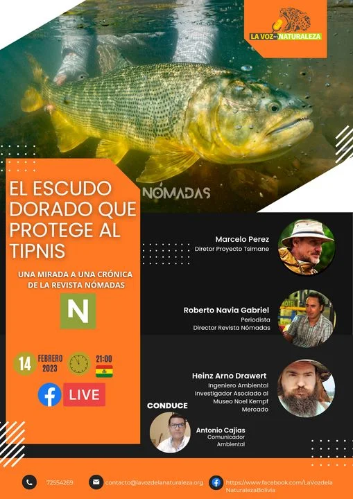 Conversatorio EL ESCUDO DORADO QUE PROTEGE AL TIPNIS, virtual, el 14/febrero.