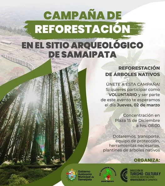 Campaña REFORESTACIÓN, en Santa Cruz, el 2/marzo.