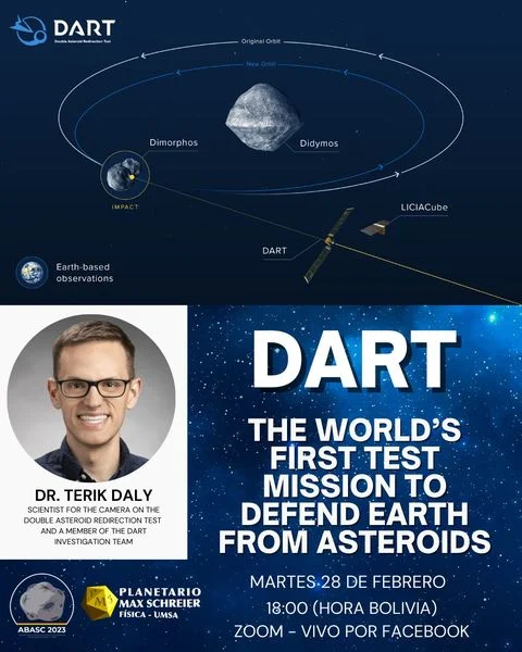 Seminario DART The world’s first test mission to defend earth, virtual, el 28/febrero.