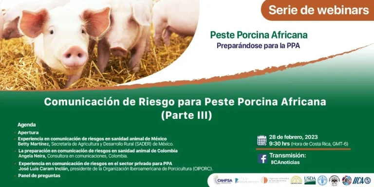 Seminario PESTE PORCINA AFRICANA, virtual, el 28/febrero.