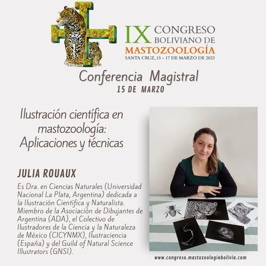 Conferencias CONGRESO BOLIVIANO MASTOZOOLOGÍA, en Santa Cruz, del 15 al 17/marzo.