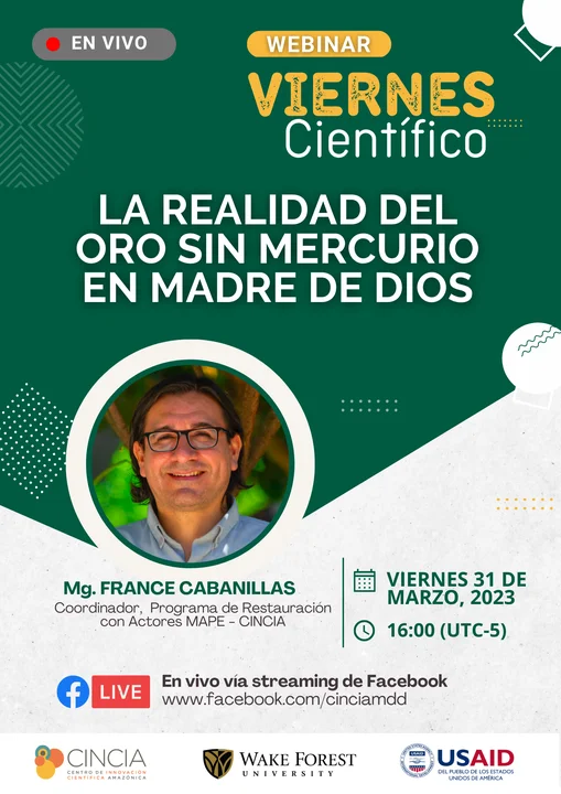 Seminario LA REALIDAD DEL ORO SIN MERCURIO EN MADRE DE DIOS, virtual, el 31/marzo.