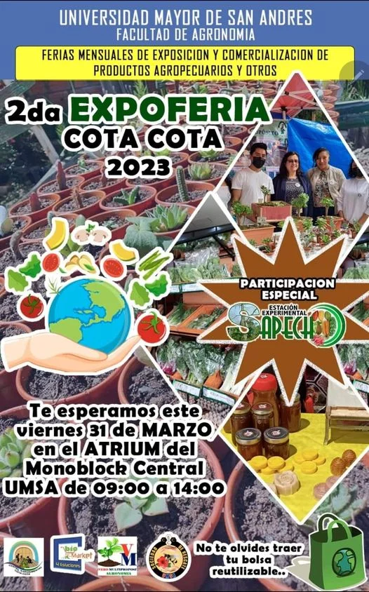 EXPOFERIA COTA COTA, en La Paz, el 31/marzo.