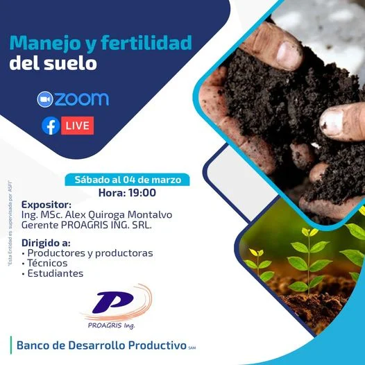 Taller MANEJO Y FERTILIDAD DEL SUELO, modalidad virtual, el 4/marzo.