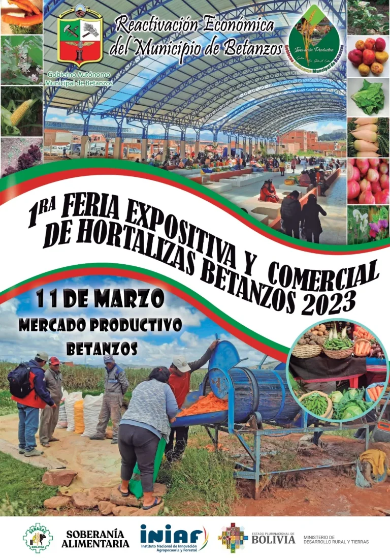 FERIA EXPOSITIVA Y COMERCIAL DE HORTALIZAS BETANZOS 2023, en Potosí, el 11/marzo.