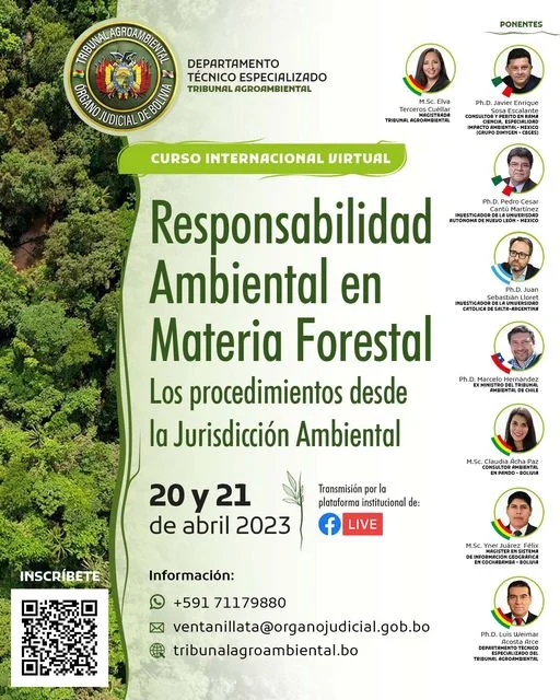 Curso: RESPONSABILIDAD AMBIENTAL EN MATERIA FORESTAL, virtual, el 20 y 21/abril.