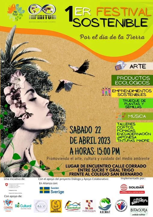 FESTIVAL SOSTENIBLE, en Tarija, el 22/abril.