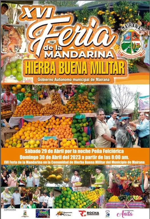 FERIA DE LA MANDARINA, en Santa Cruz, el 30/abril.