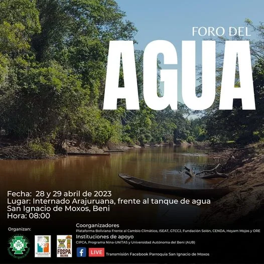 Foro del AGUA, en Beni, el 28 y 29/abril.