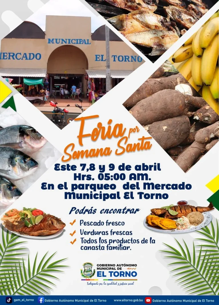 FERIA PRODUCTIVA Y GASTRONÓMICA, en Santa Cruz, el 7 al 9/abril.