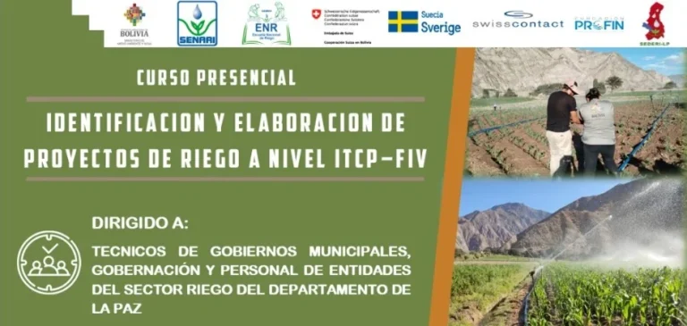 Taller IDENTIFICACIÓN Y ELABORACIÓN PROY. RIEGO, en La Paz, el 2/junio.