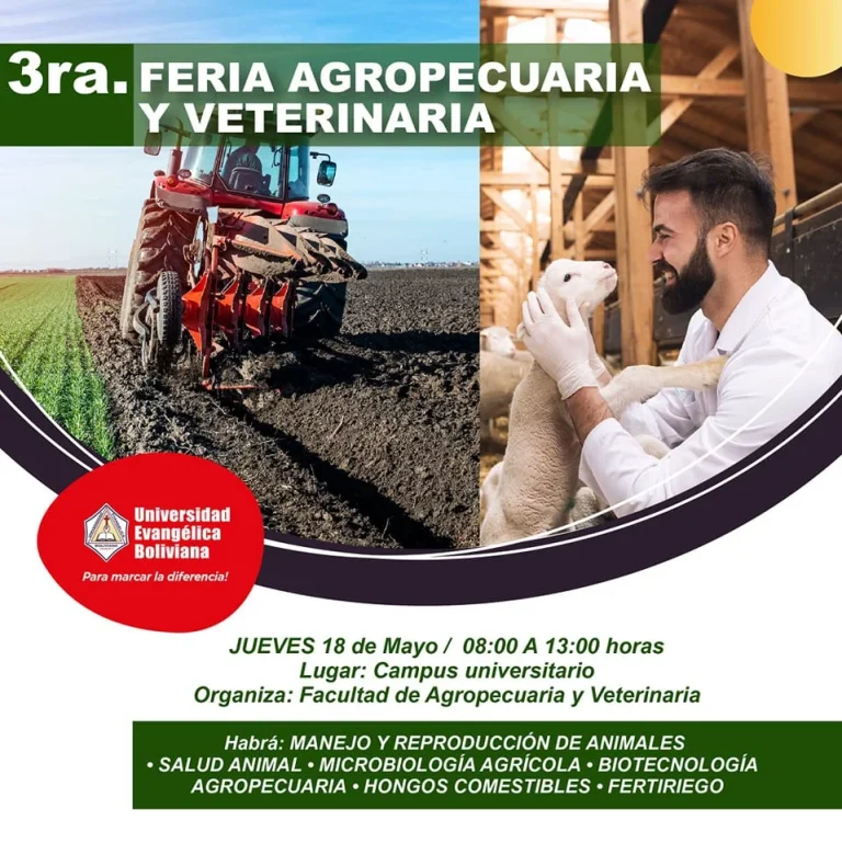 FERIA AGROPECUARIA VETERINARIA, en Santa Cruz, el 18/mayo.