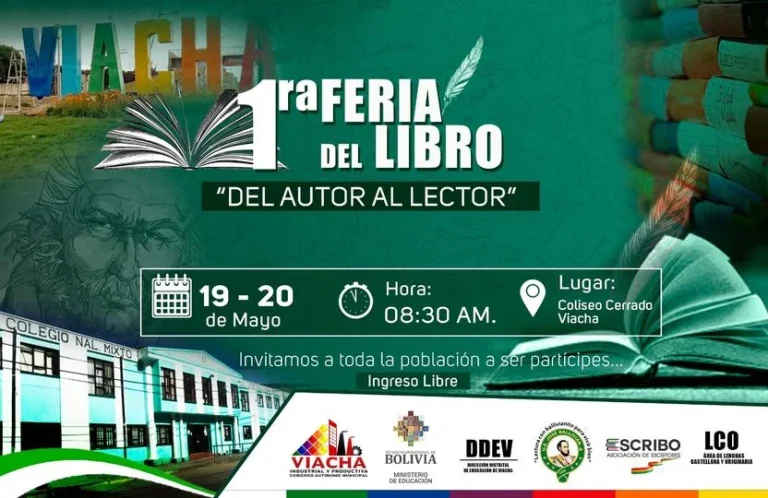 FERIA DEL LIBRO, en La Paz, el 19 y 20/mayo.
