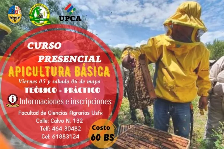 Curso APICULTURA VERSIÓN III, en Chuquisaca, el 5 y 6/mayo.