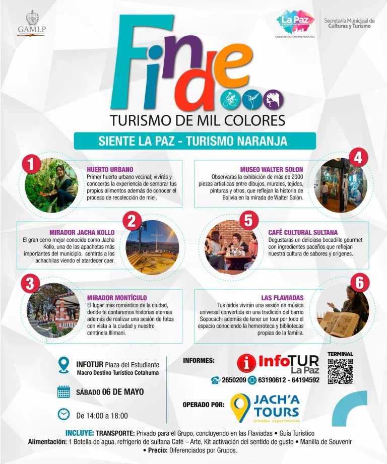 Recorrido ECOTURÍSTICO, en La Paz, el 6/mayo.