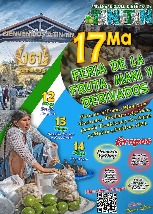 FERIA DE FRUTA, MANÍ Y SUS DERIVADOS, en Cochabamba, el 14/mayo.