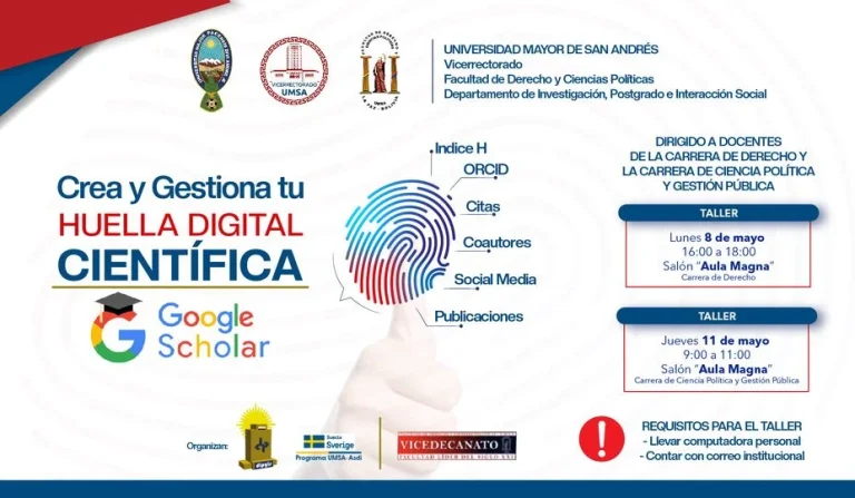 HUELLA DIGITAL CIENTÍFICA GOOGLE SCHOLAR, en La Paz, el 8/mayo.