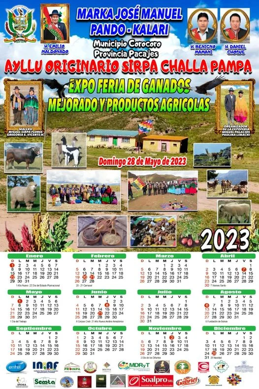 FERIA GANADO MEJORADO Y AGRÍCOLA, en La Paz, el 28/mayo.