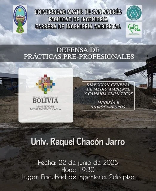 DEFENSA PRÁCTICAS PREPROFESIONALES, en La Paz, el 22/junio.