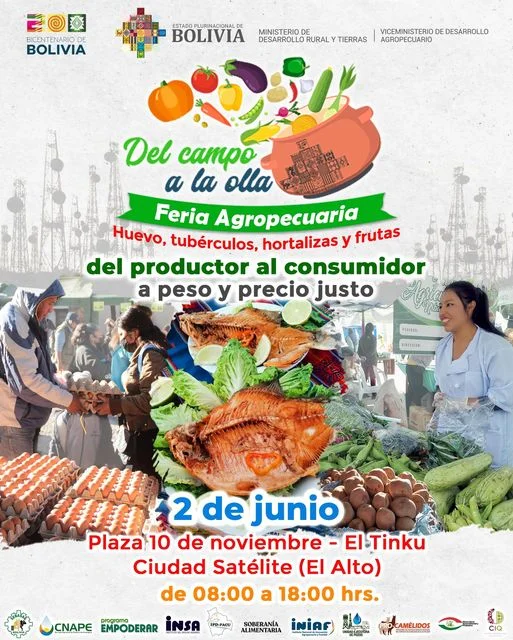 DEL CAMPO A LA OLLA, en La Paz, el 2/junio.