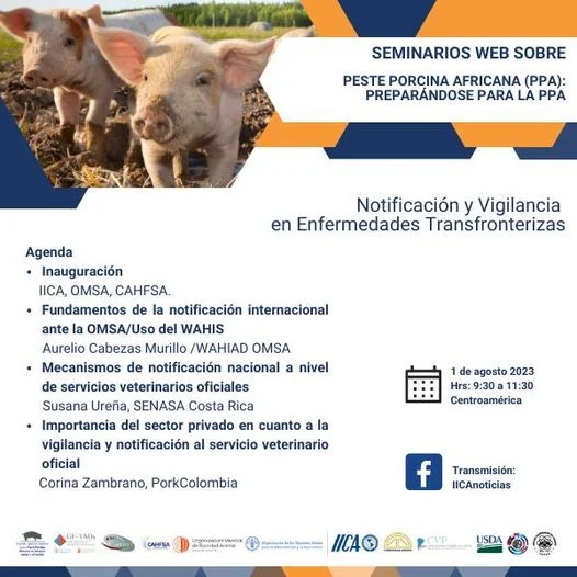 Seminario PESTE PORCINA, virtual, el 1/agosto.