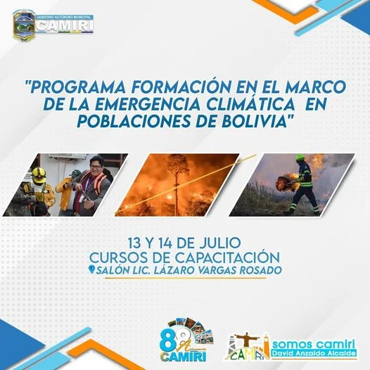 Curso EMERGENCIA CLIMÁTICA, en Santa Cruz, el 13 y 14/julio.