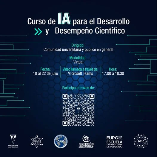 Curso INTELIGENCIA ARTIFICIAL, virtual, del 10 al 22/julio.