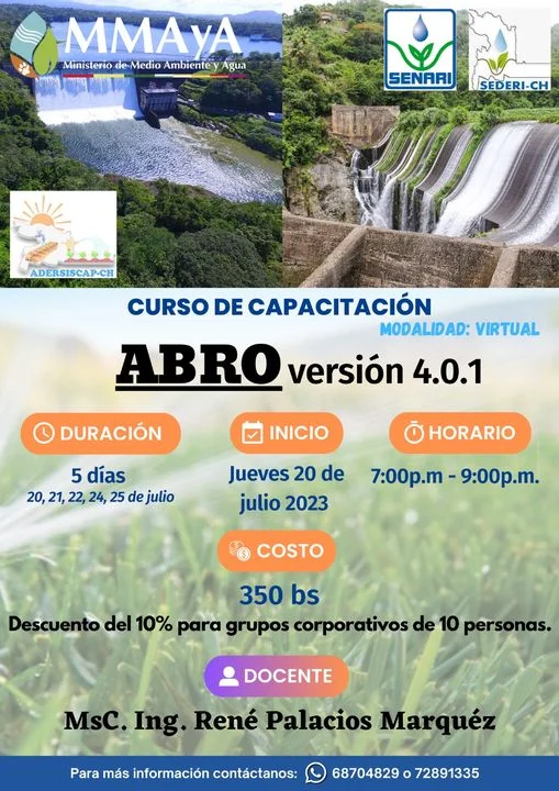 Curso ABRO 4,0,1, virtual, del 20 al 25/julio.