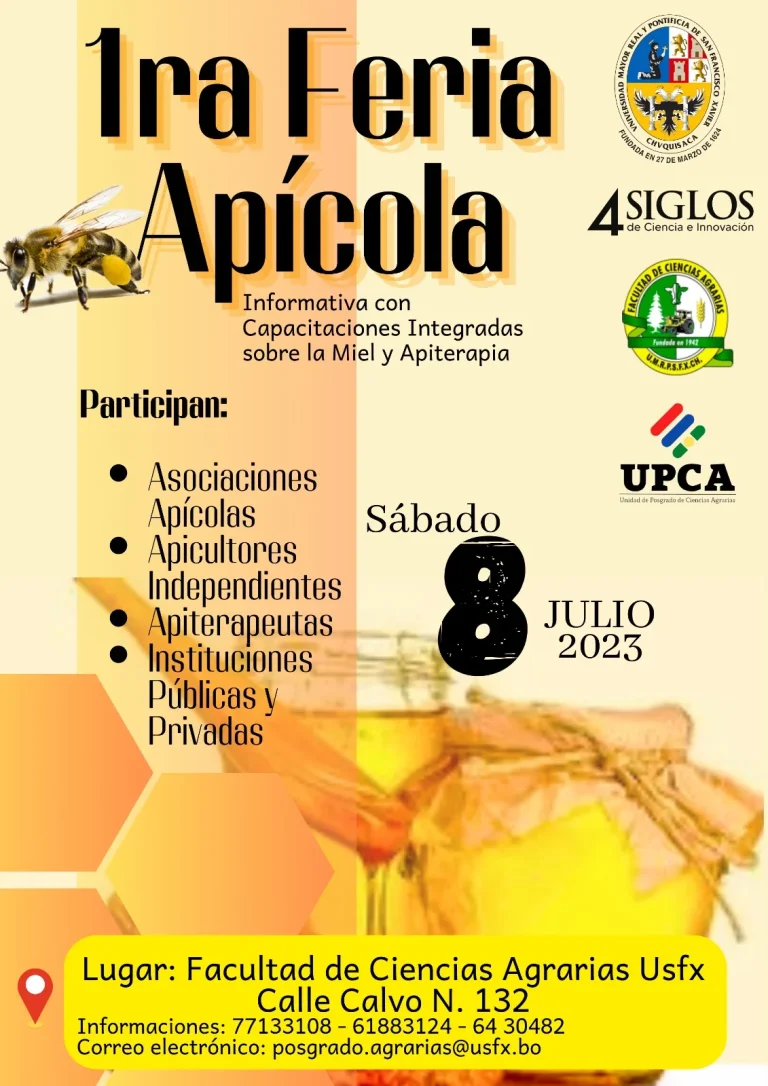 FERIA APÍCOLA, en Chuquisaca, el 8/julio.