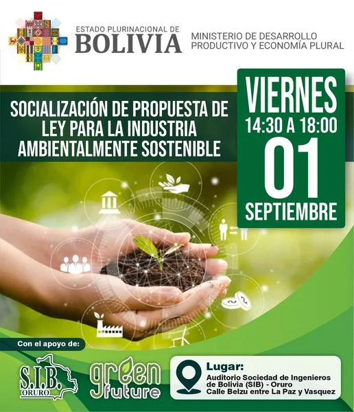 LEY – INDUSTRIA AMBIENTALMENTE SOSTENIBLE, en Oruro, el 1/sept.