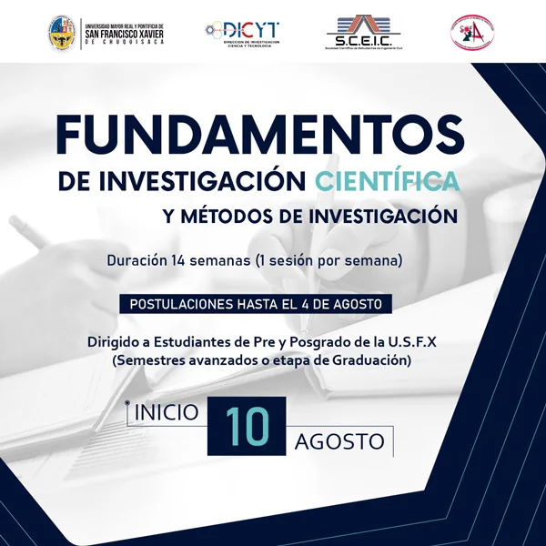 Curso MÉTODOS INVESTIGACIÓN, virtual, postulaciones hasta 4/agosto.