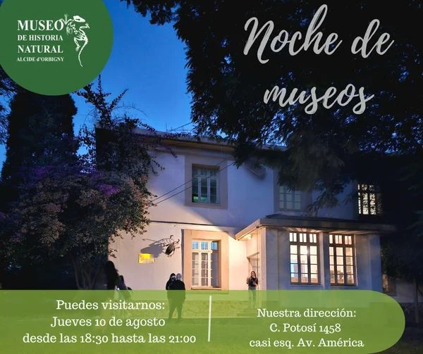 NOCHE DE MUSEO, en Cochabamba, el 10/agosto.