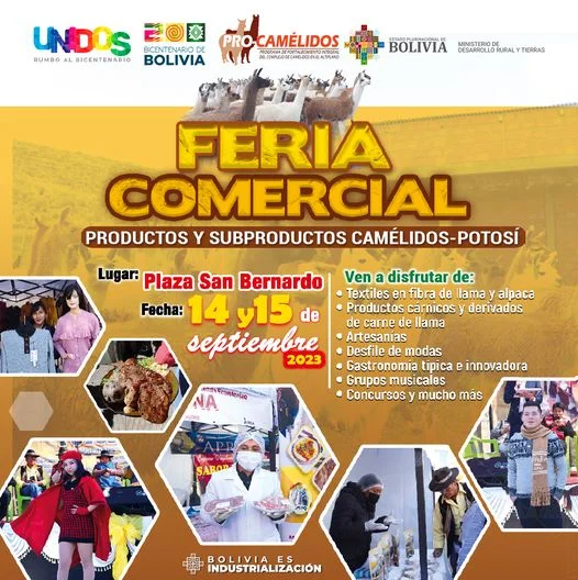 FERIA COMERCIAL – CAMÉLIDOS, en Potosí, el 14 y 15/sept.