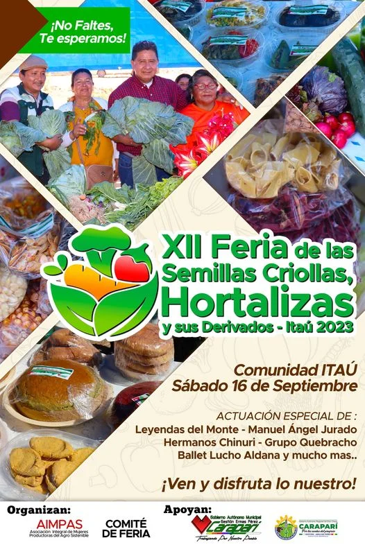 FERIA DE HORTALIZAS Y SUS DERIVADOS, en Tarija, el 16/sept.