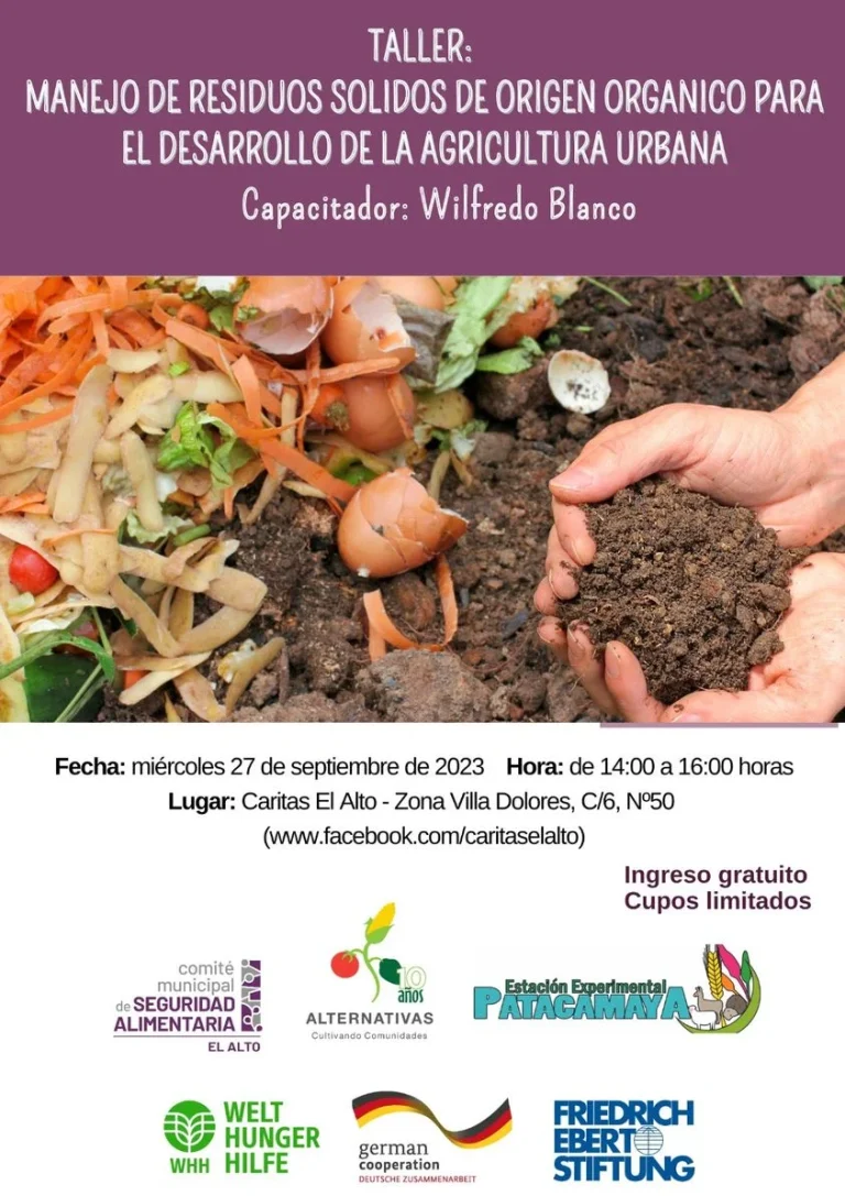 Taller RESIDUOS SOLIDOS – ORGANICOS, en La Paz, el 27/sept.
