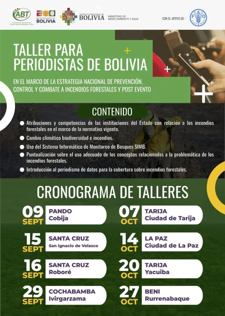 Taller PERIODISMO – INCENDIOS FORESTALES, en Pando el 8/sept.