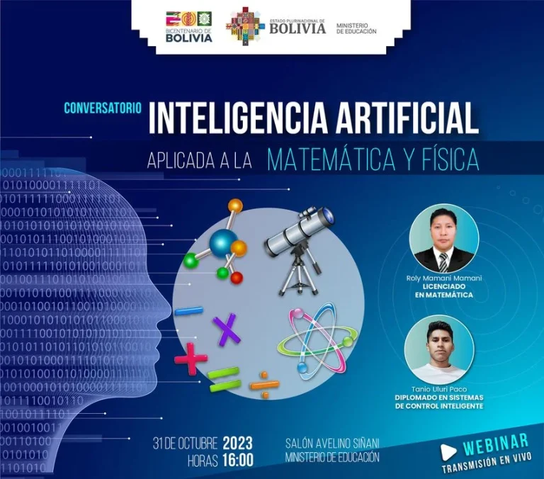 Conversatorio INTELIGENCIA ARTIFICIAL, virtual, el 31/octubre.
