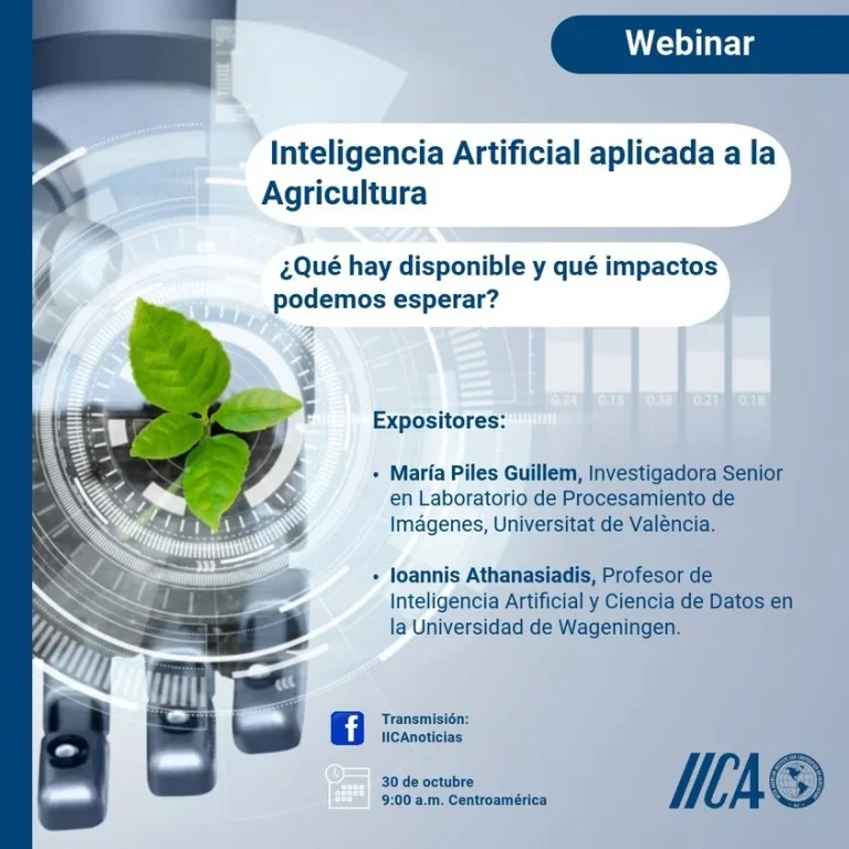 Seminario INTELIGENCIA ARTIFICIAL EN AGRICULTURA, virtual, el 30/octubre.