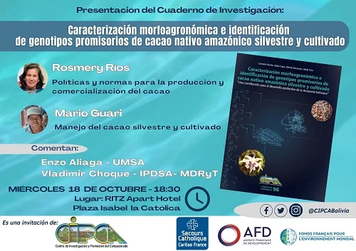 Presentación GENOTIPOS PROMISORIOS DEL CACAO, virtual, el 18/octubte.