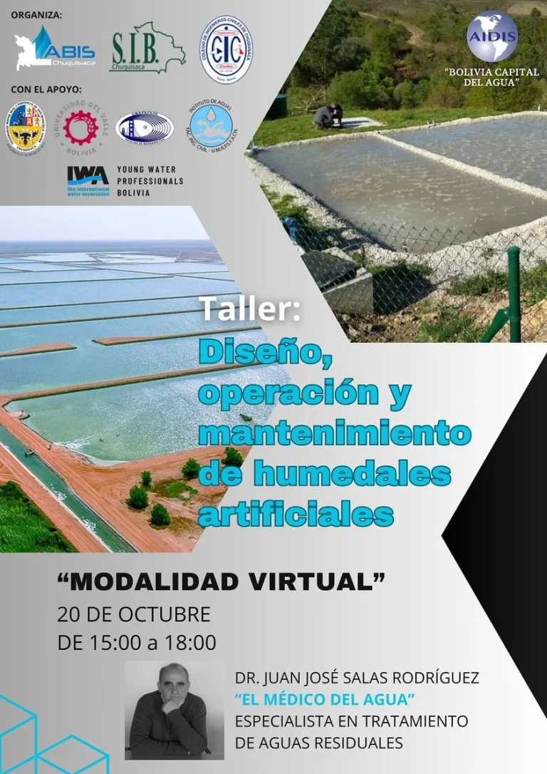Seminario DISEÑO -HUMEDALES ARTIFICALES, virtual, el 20/octubre.