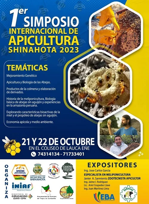 Simposio APICULTURA SHINAHOTA 2023, en Cochabamaba, el 21 y 22/octubre.