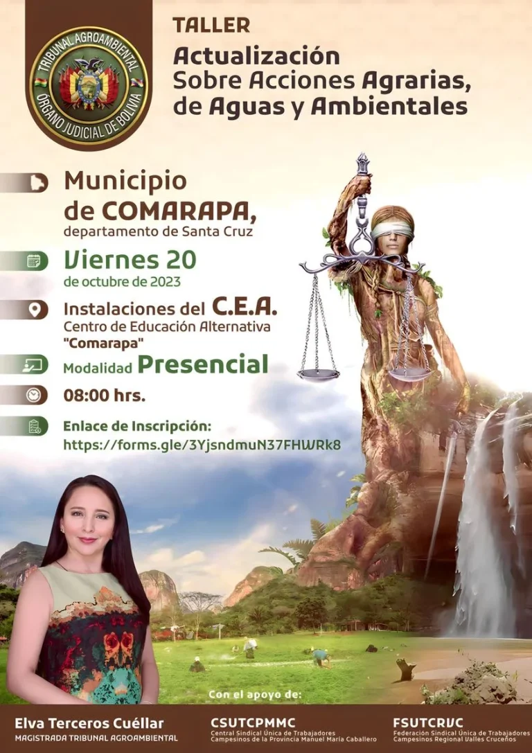 Taller ACCIONES AGRARIAS – AGUAS, en Cochabamba, el 20/octubre.