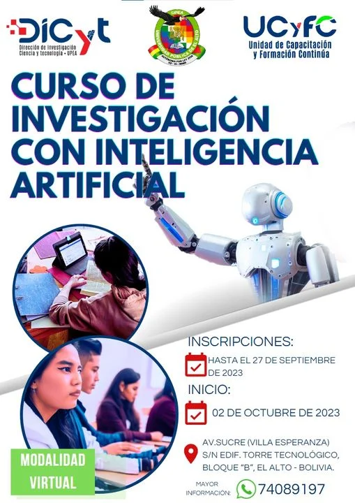 Curso INVESTIGACIÓN CON I.A., en La Paz, el 2/octubre.
