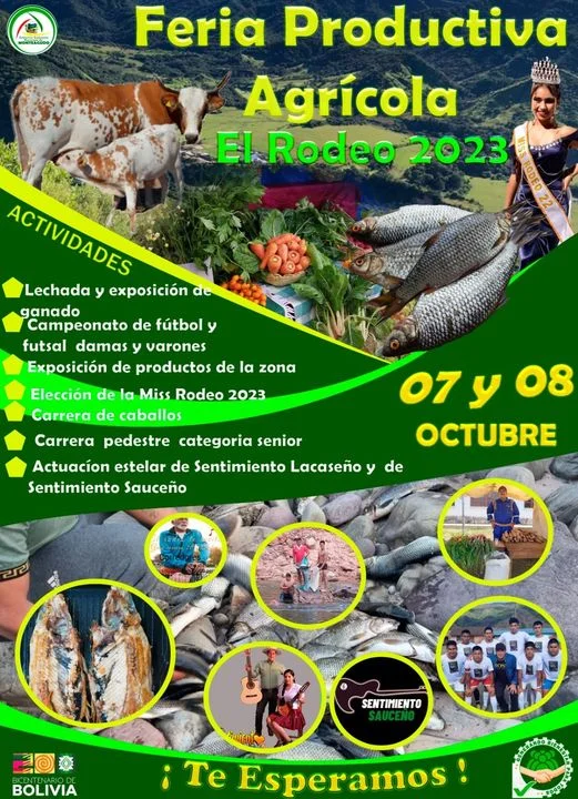 FERIA PRODUCTIVA AGRÍCOLA EL RODEO, en Chuquisaca, el 7 y 8/octubre.