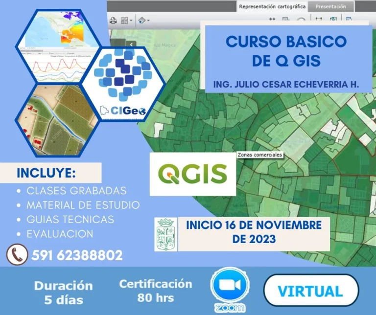 Curso Q GIS, virtual, inicia el 16/nov.