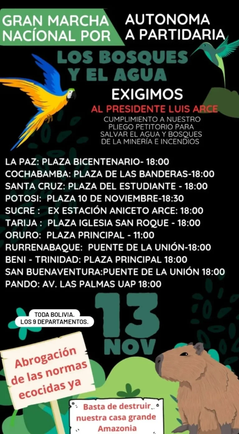 MARCHA POR LOS BOSQUES Y EL AGUA, nacional, el 13/nov.