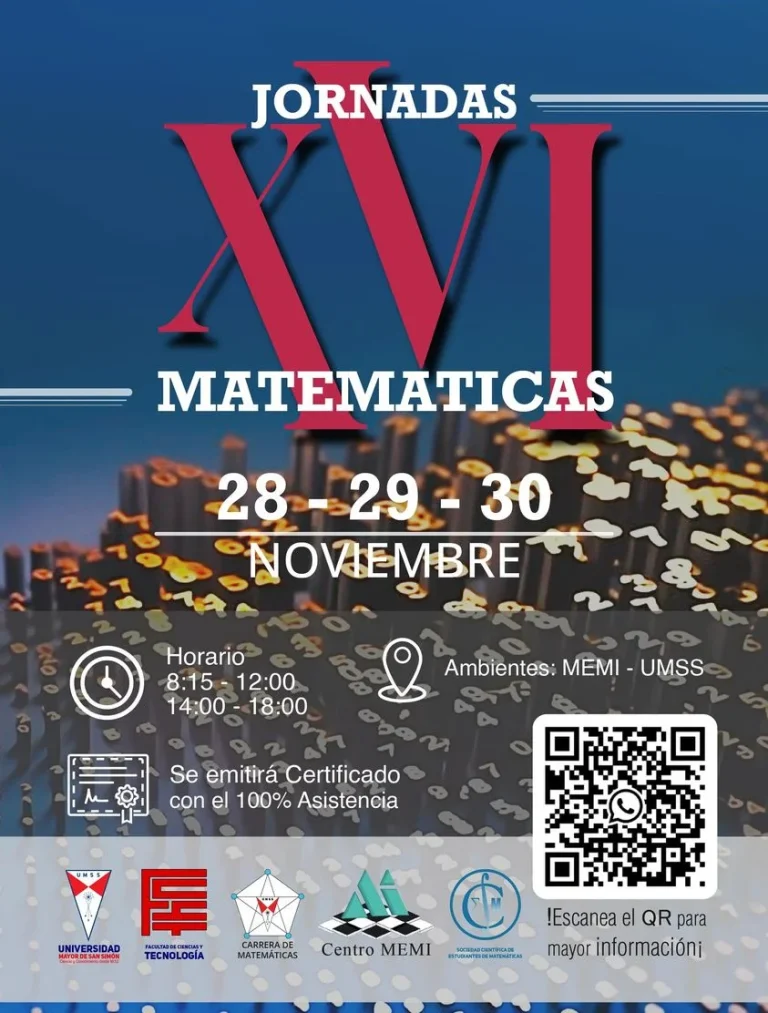 Jornadas MATEMÁTICAS, en Cochabamba, del 28 al 30/nov.