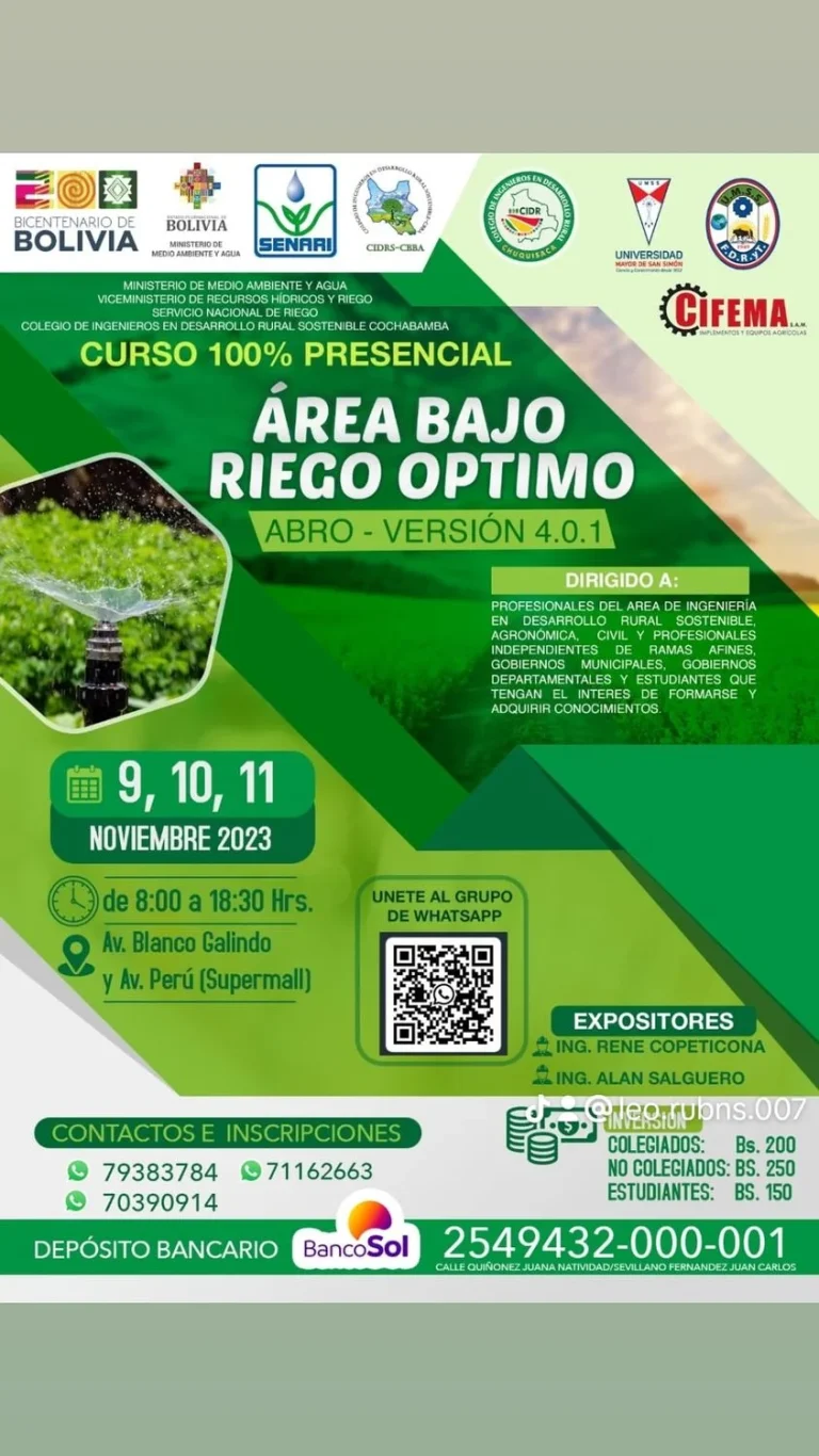 Curso ABRO, en Cochabamba, del 9 al 11/nov.,